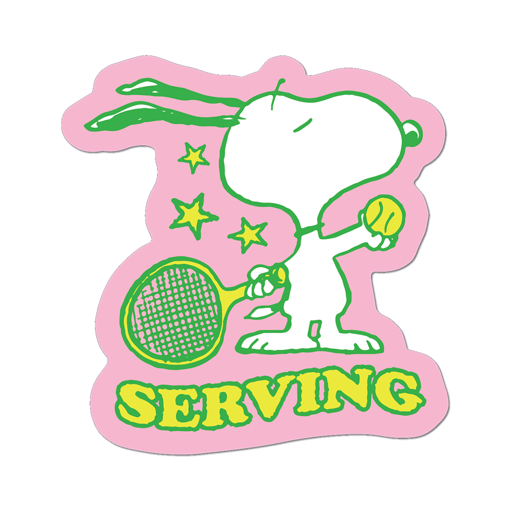 Apply Stickers - Serving by Snoopy (Tennis) - Die-Cut Sticker (Back to School)