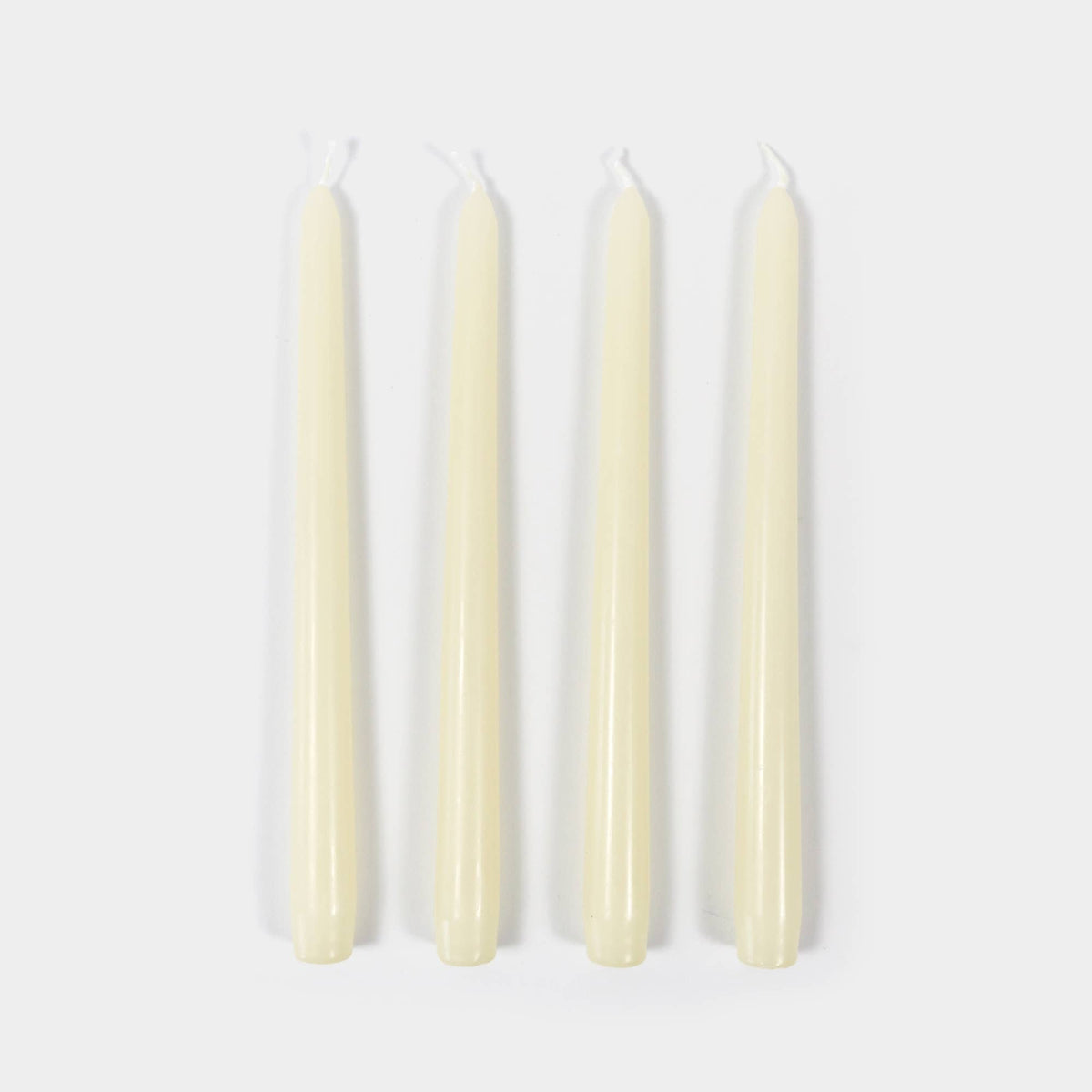 54 Celsius - Taper Candles (4 Pack) - 10" Tall, 8 Hr Burn, Cream