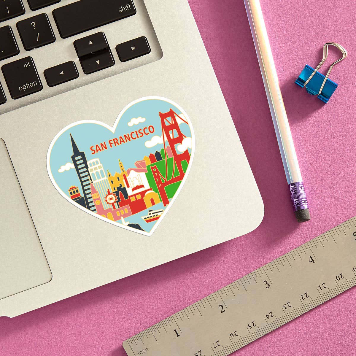 THE FOUND - San Francisco Skyline Heart Die Cut Sticker