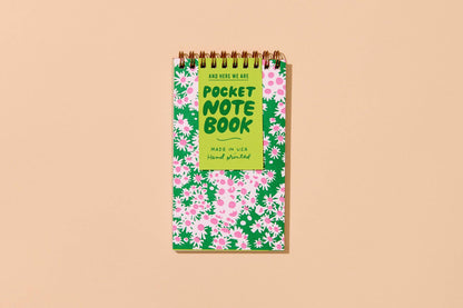 And Here We Are - Aster Wildflower Letterpress Spiral Pocket Size Notebook - Mothers Day,Ants Letterpress Pocket Size Spiral Notebook -Made in USA
