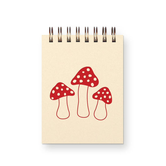 Ruff House Print Shop - Mushroom Mini Jotter Notebook: French Vanilla Cover | Canyon Ink