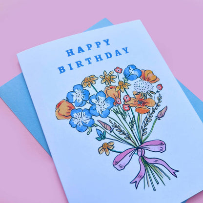 Brenna Daugherty Illustration - California Wildflowers Birthday Card