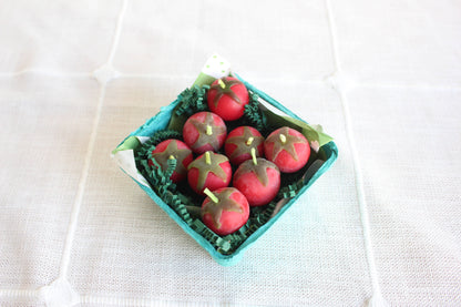 Happy Organics - Red Cherry Tomato Beeswax Birthday Candles 8-count