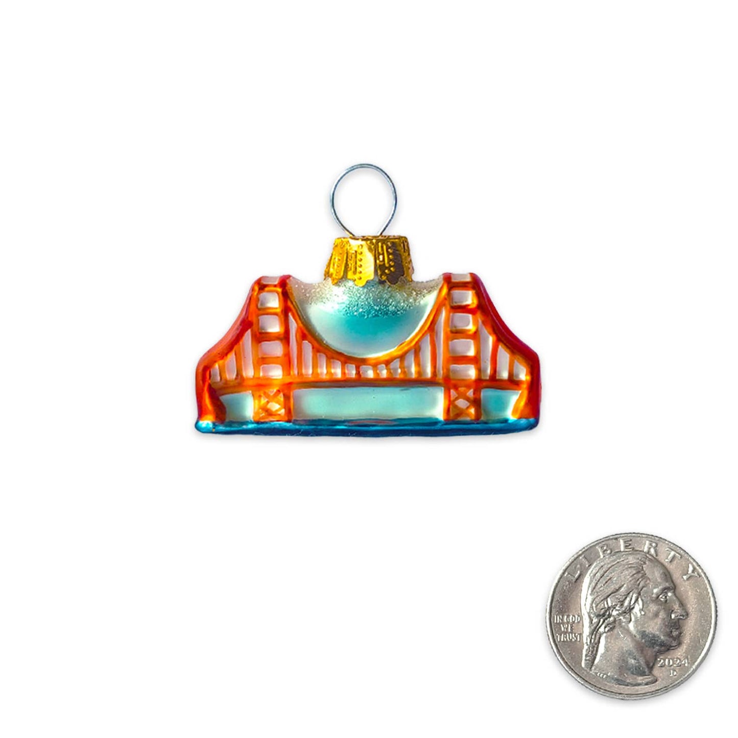 SF Mercantile - Mini Golden Gate Bridge Glass Ornament