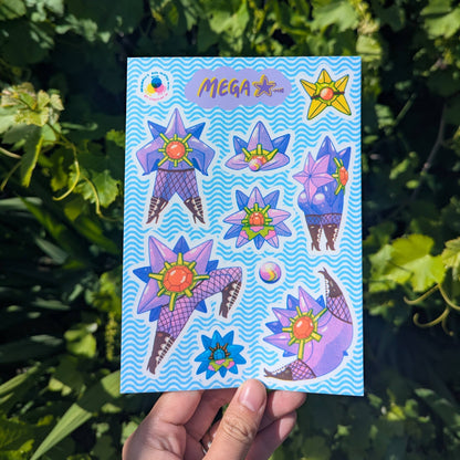 Christina Hu - Mega Starmie Pokemon Stickers | 5"x7" Waterproof Vinyl