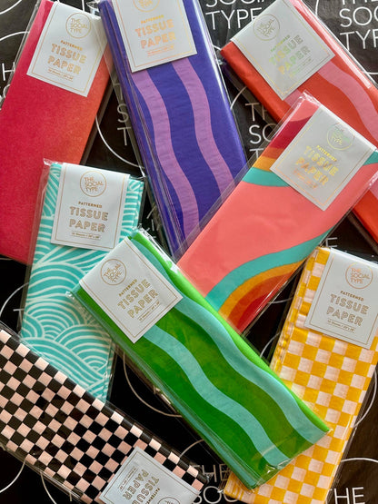 The Social Type - Green/Aqua - Fussy Stripe Tissue Paper
