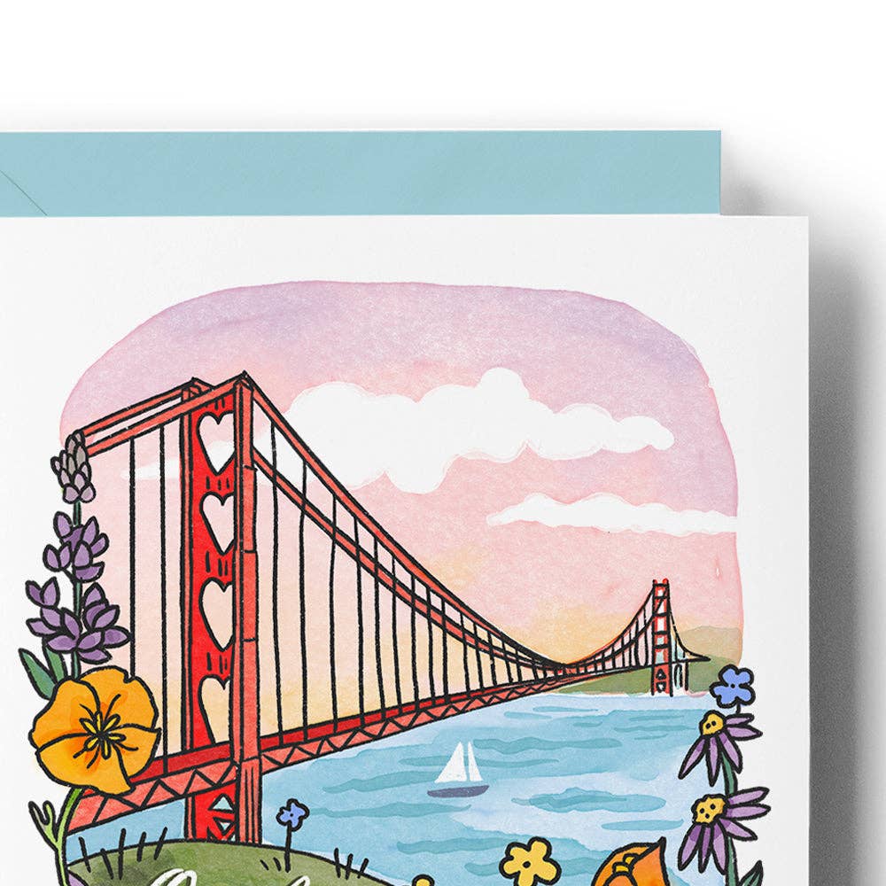 Brenna Daugherty Illustration - San Francisco Valentine Love Card: Default Title