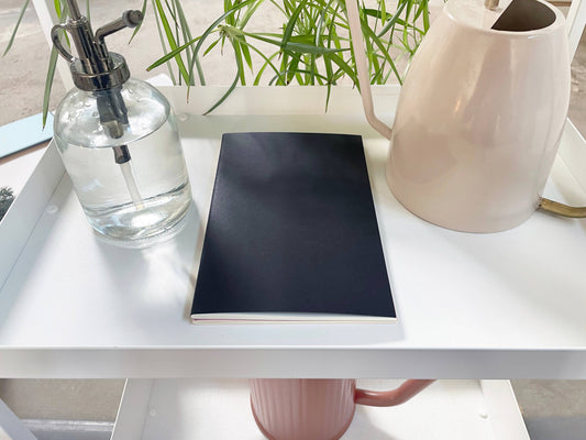 Studio Portmanteau -  A5 Medium Saddle Stitch  Blank Notebooks: Black