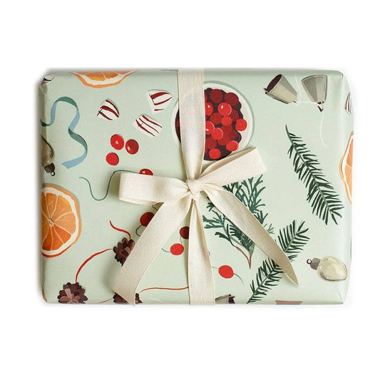 Amy Heitman - Holiday Trimmings Gift Wrap - Roll : Roll of 3 Sheets