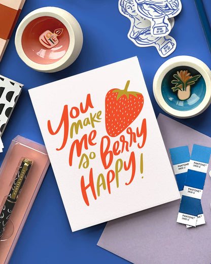 Dahlia Press - Berry Happy - Letterpress Friendship Greeting Card