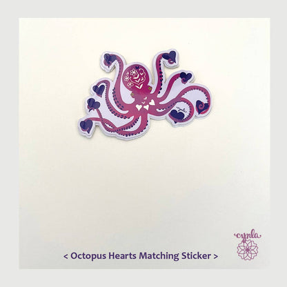Cynla - Octopus Hearts Greeting card - love heart animal cards ocean