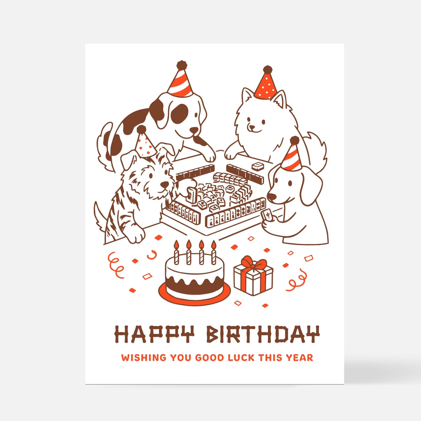 Sweet Bippy Press - Mahjong Birthday Dogs Card