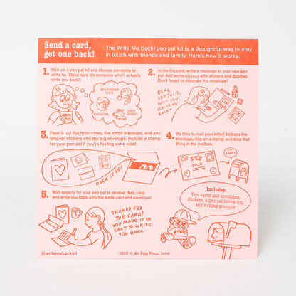 Egg Press - Heck Yeah + Flower Letter Writing Write Me Back Pen Pal Kit