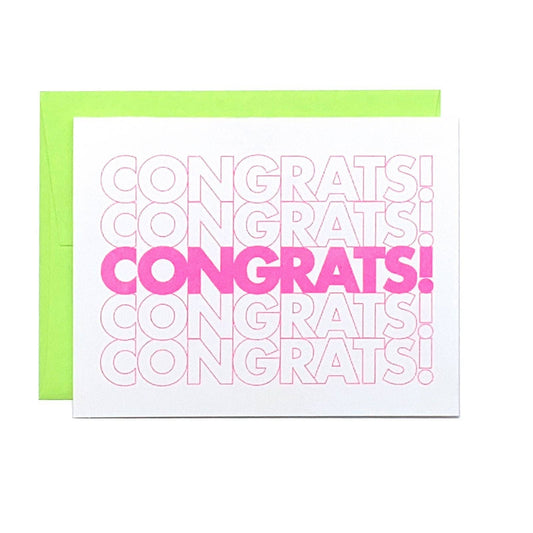 Next Chapter Studio - Congrats Bag - Risograph Greeting Card