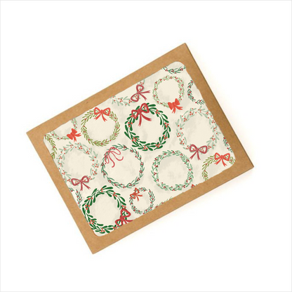 Courtney Beyer Design - Christmas Holiday Wreaths Card | Boxed Set of 8
