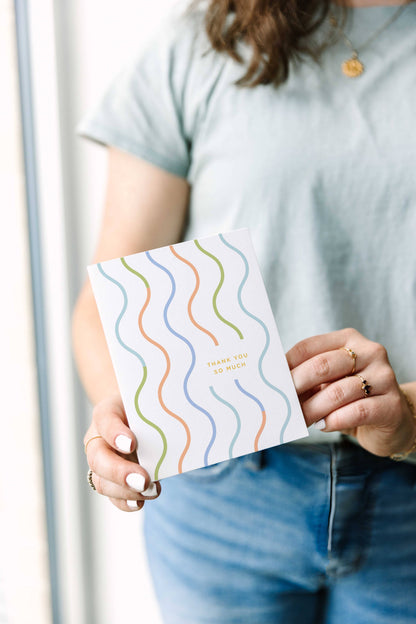Line & Kind Paper - Thank You - Vertical Waves