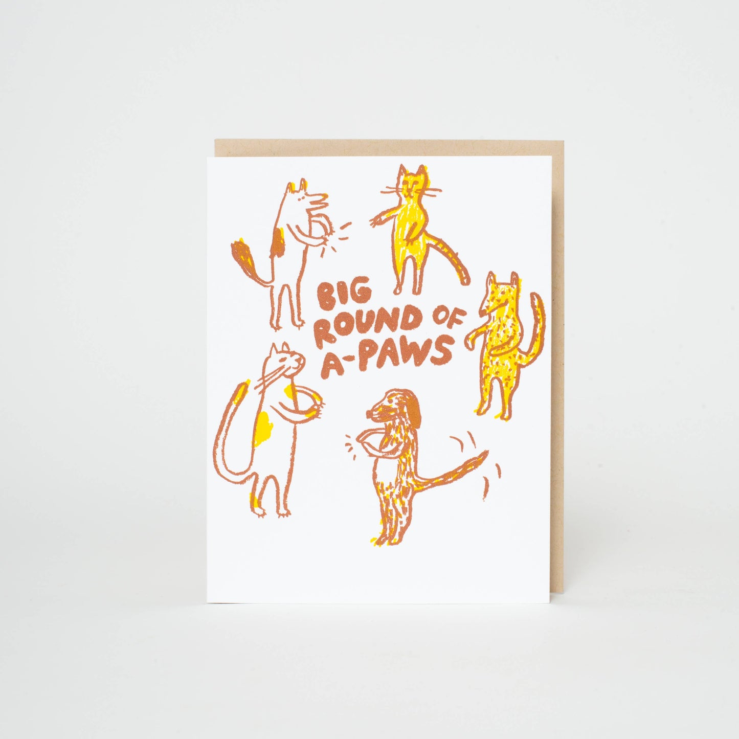 Egg Press Manufacturing - Punny Congrats Animals Letterpress Greeting Card by Egg Press: Paper tab