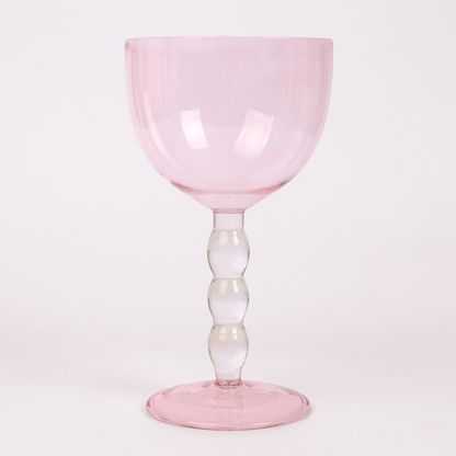 Casa Amarosa - Pink Bubble Stem Cocktail Glass | Handcrafted Glass