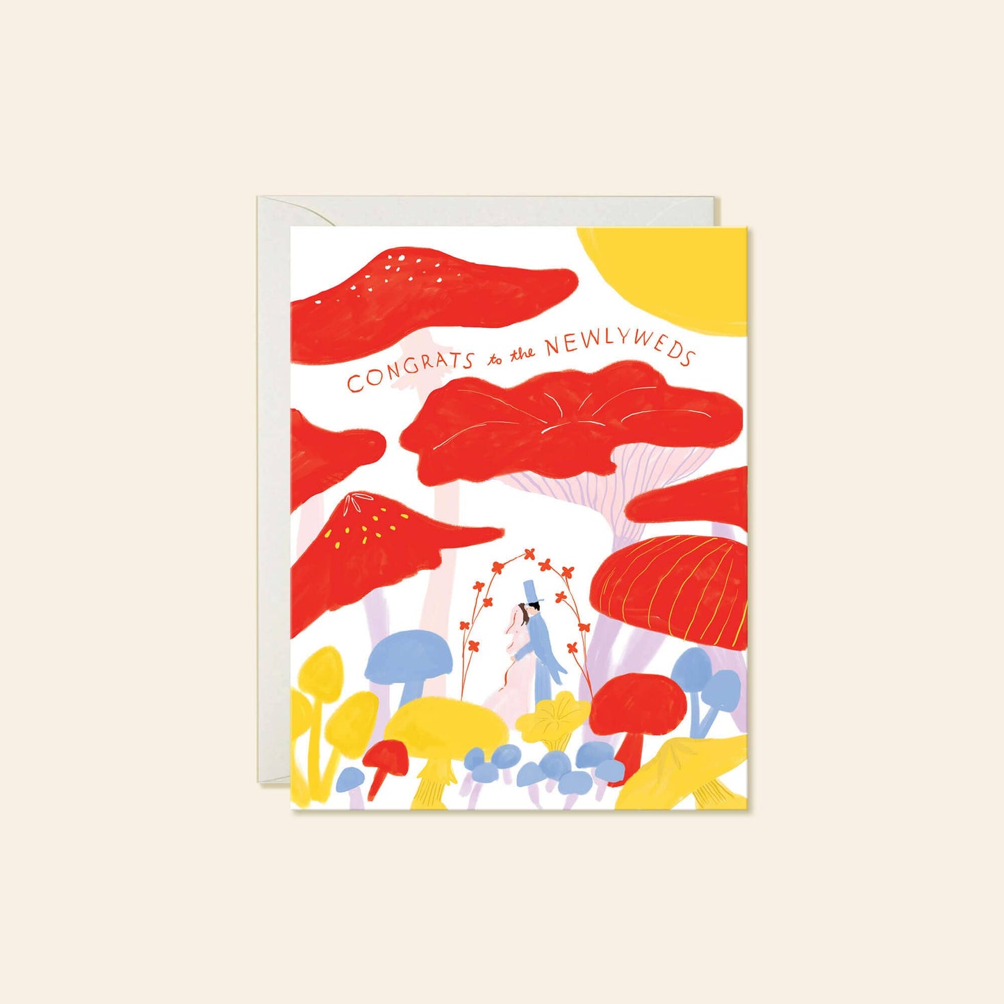 Karen Schipper - Mushroom Wedding - Bright Whimsical Wedding Card