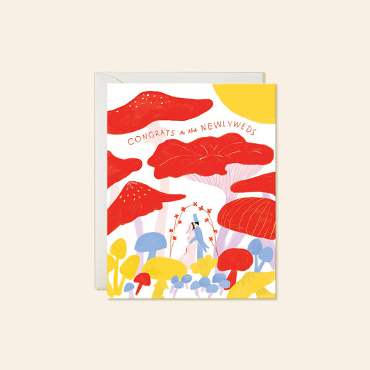 Karen Schipper - Mushroom Wedding - Bright Whimsical Wedding Card