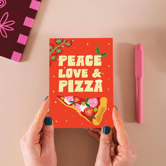 Good Tuesday - Peace, Love & Pizza | Christmas Card | A6
