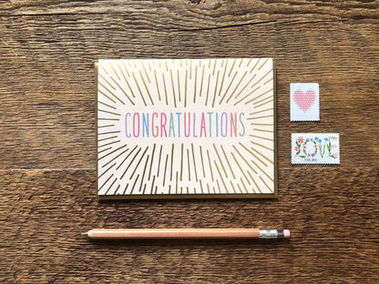 Noteworthy Paper & Press - Congrats Beams Card