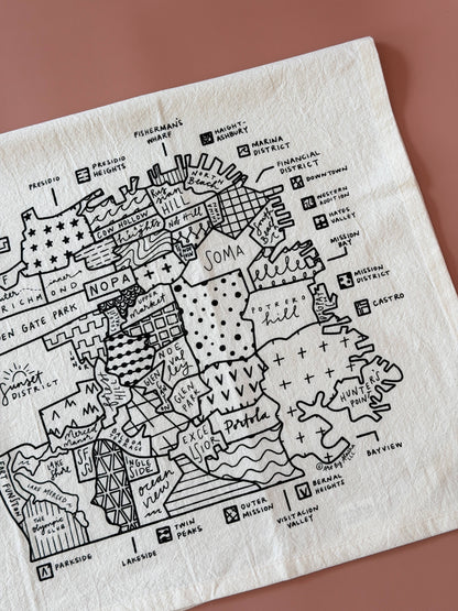 By Aleisha - San Francisco Map Tea Towel