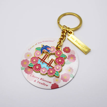 Tomoko Maruyama - San Francisco Golden Keychains: Cherry Blossom & Swallow