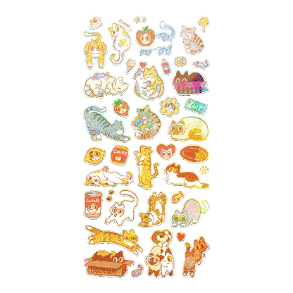 Apply Stickers - Bodega Kitties Sheet — Mini-Sticker Stationery Sheet