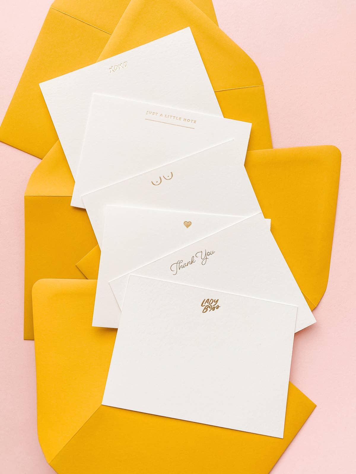 Dahlia Press - Heart Fancy Flat - Foil Box Set of 8 Stationery