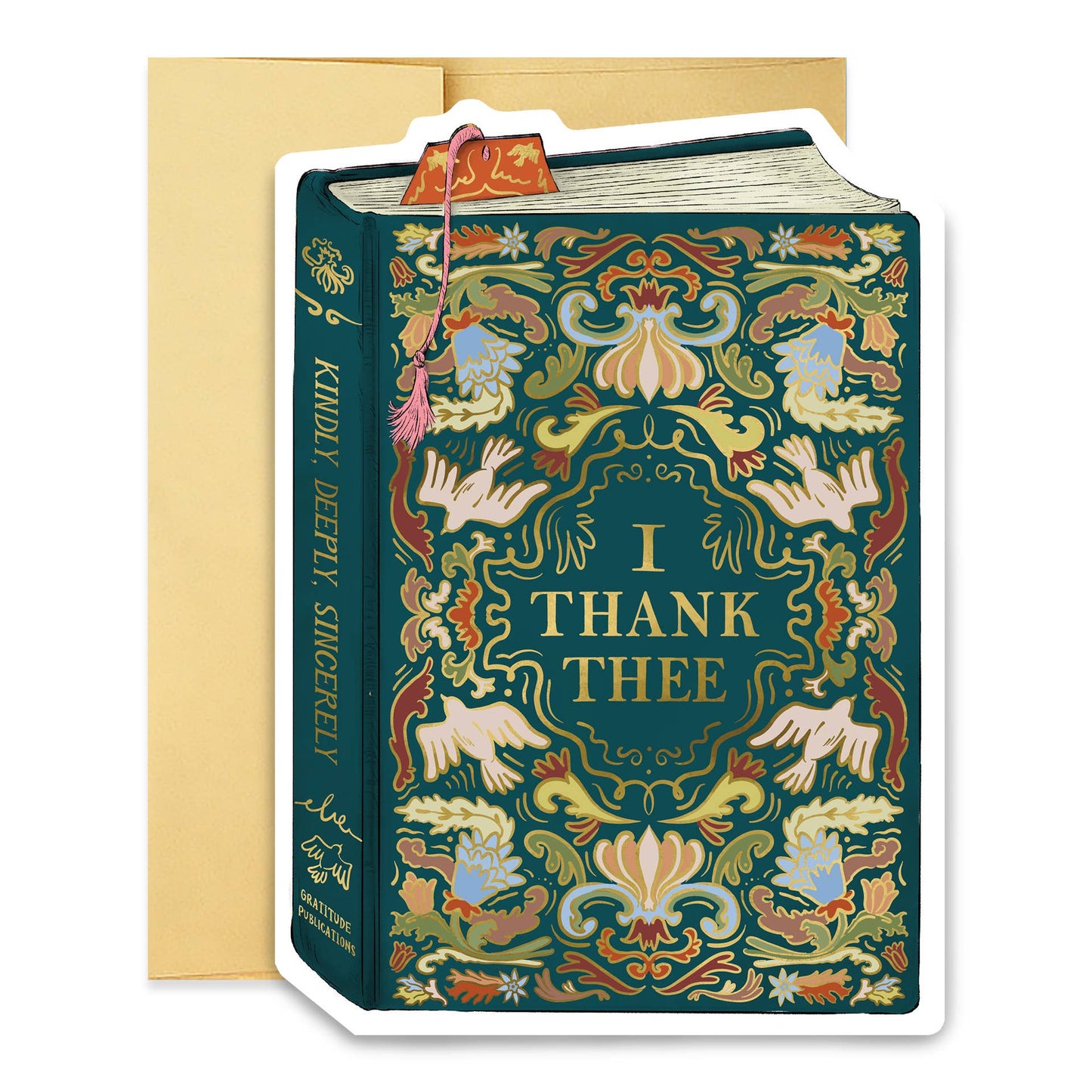 Good Juju Ink - Thank Thee Book Cover Diecut Card
