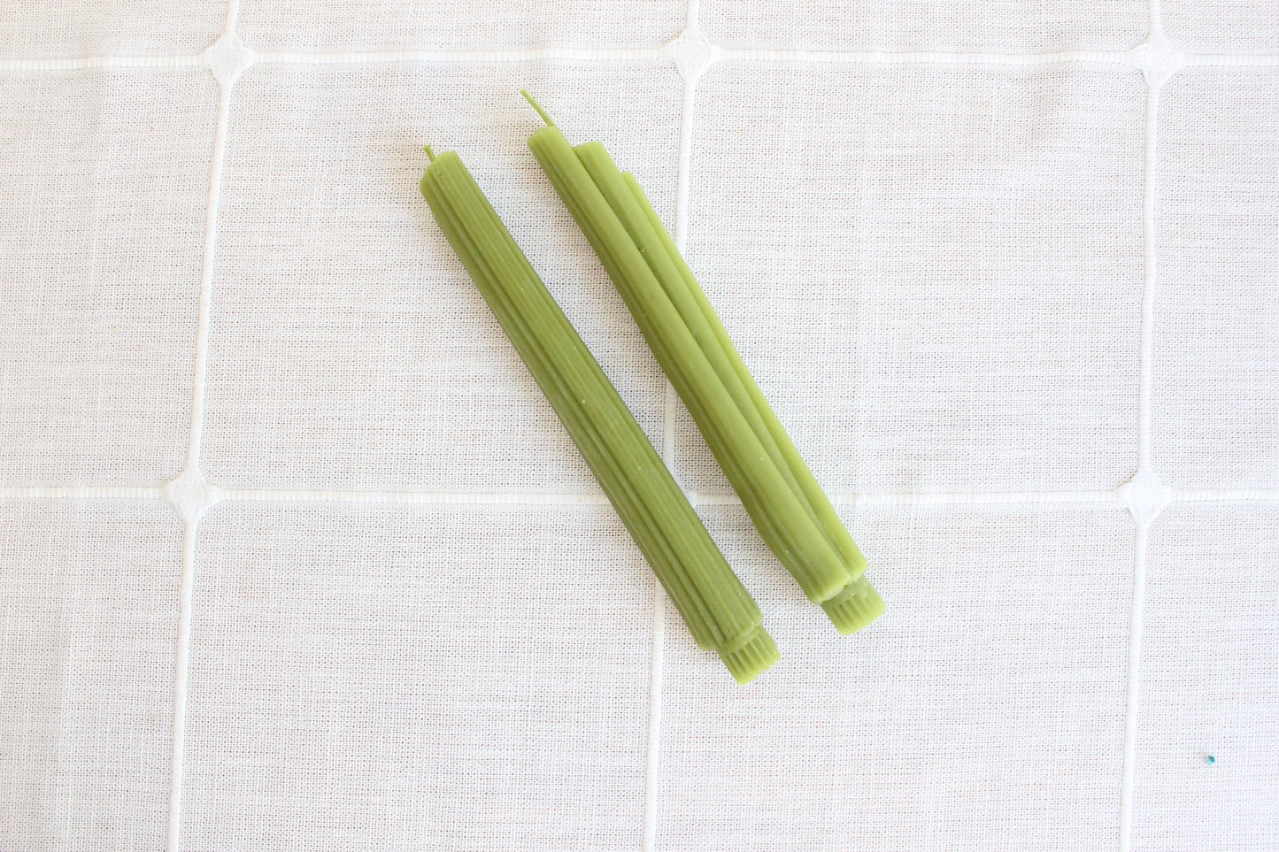 Happy Organics - Celery Beeswax Candles Taper Pair