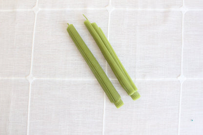 Happy Organics - Celery Beeswax Candles Taper Pair