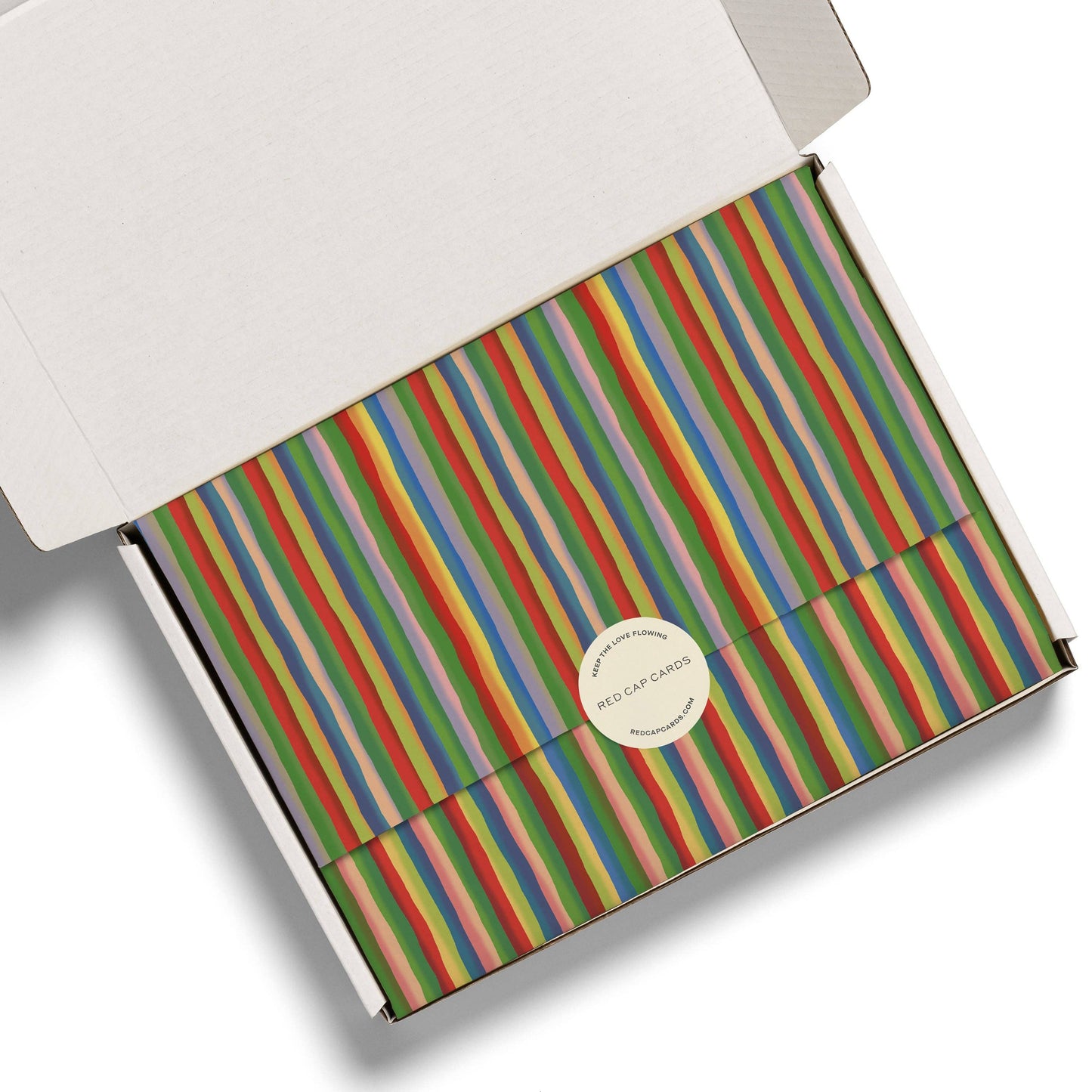 Red Cap Cards - Colorful Stripe tissue paper: 5 Sheets