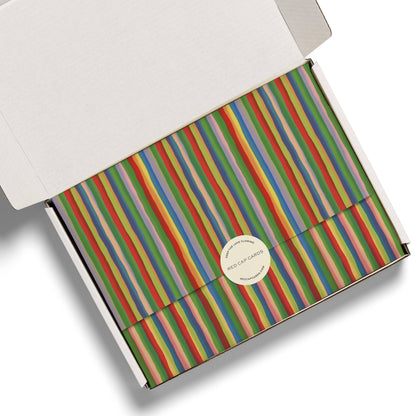Red Cap Cards - Colorful Stripe tissue paper: 5 Sheets