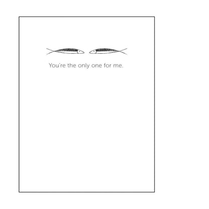 Ilee Papergoods - Fish in the Sea "You're the only one for me" A2 card