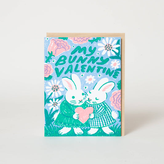 Phoebe Wahl - Bunny Valentine Letterpress Greeting Card: Paper tab