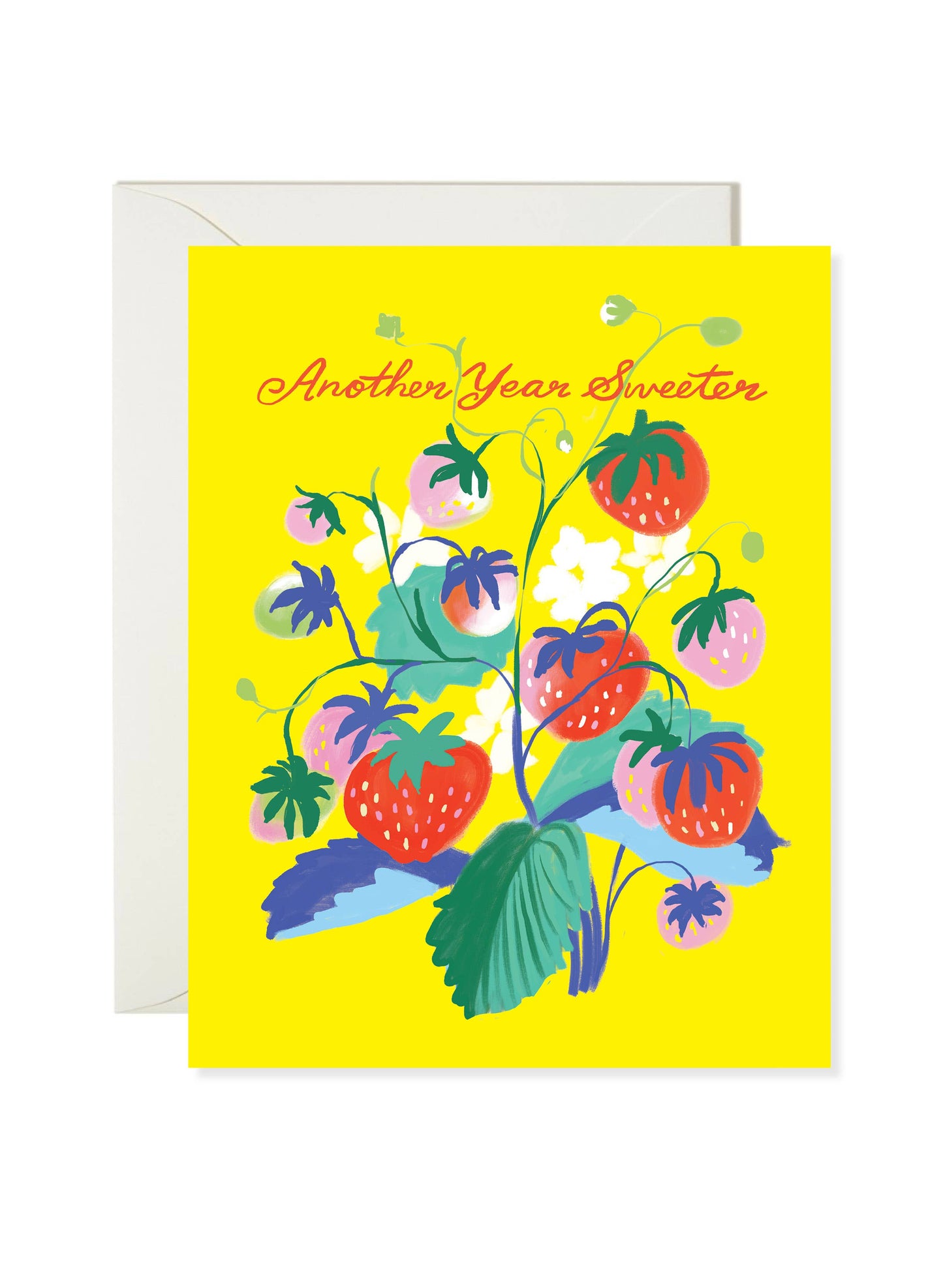 Karen Schipper - Strawberry Birthday - Whimsical Strawberry Birthday Card