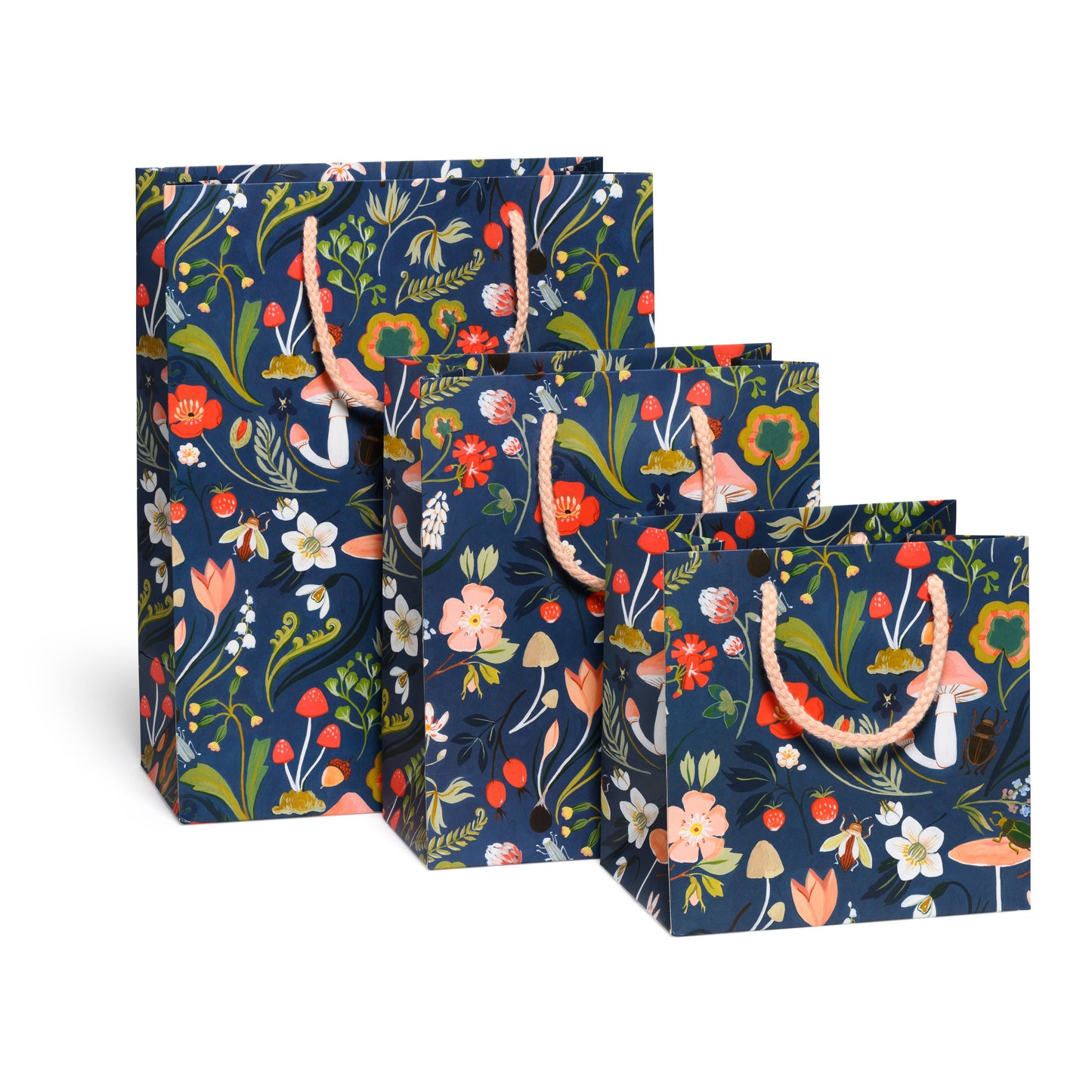 Red Cap Cards - Forest Blue gift bags: Large