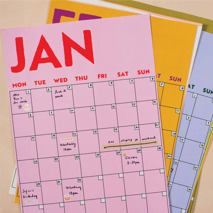 Good Tuesday (Once Upon a Tuesday) - Monthly Undated A3 Wall Planner | 12 Pages | Colourburst