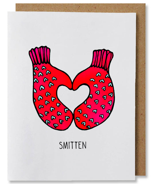 NANU Studio - Smitten - Illustrated Funny Mitten Pun Love Valentine's Card