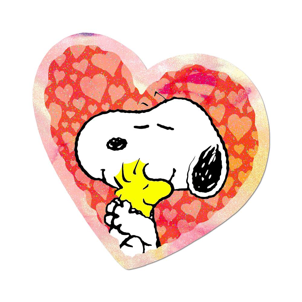 Apply Stickers - Holo Heart Snoopy - Die-Cut Sticker (Valentines)