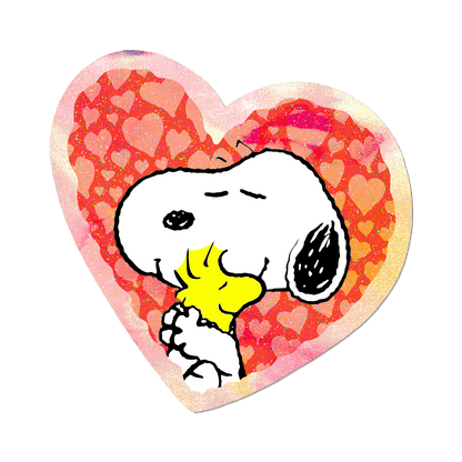 Apply Stickers - Holo Heart Snoopy - Die-Cut Sticker (Valentines)