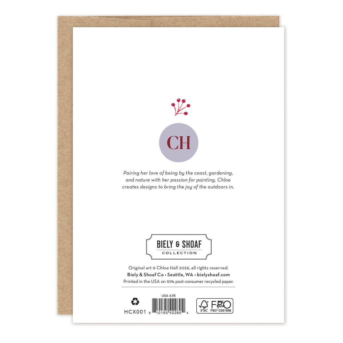 Biely & Shoaf - Wreath Merry Christmas Boxed Holiday Cards - Set of 10