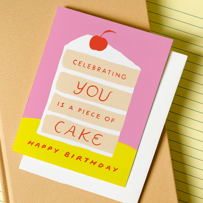 Karen Schipper - Piece of Cake - Food Pun Birthday Card