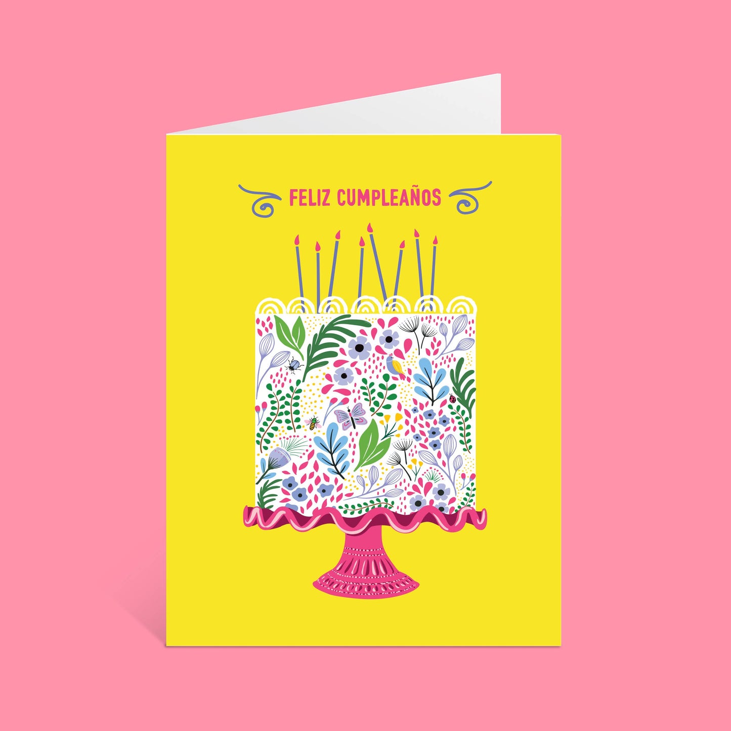 Lucy Loves Paper - Flower Cake Cumpleaños Card | Card in Spanish (A2)