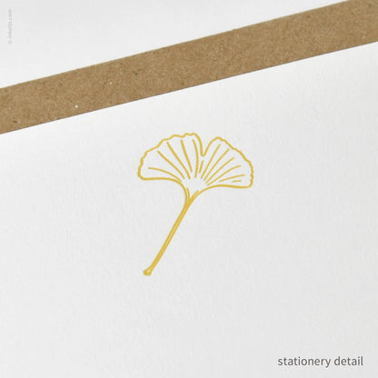 Inkello Letterpress - Stationery Set with Gingko Leaf (#472)