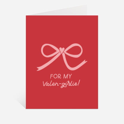 Just Follow Your Art - Valen-girlie Greeting Card | Valentine's Day Card Bow Design