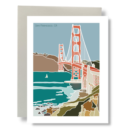 Bean Horse Car - San Francisco - Golden Gate Bridge Greeting Card