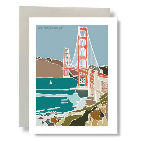 Bean Horse Car - San Francisco - Golden Gate Bridge Greeting Card